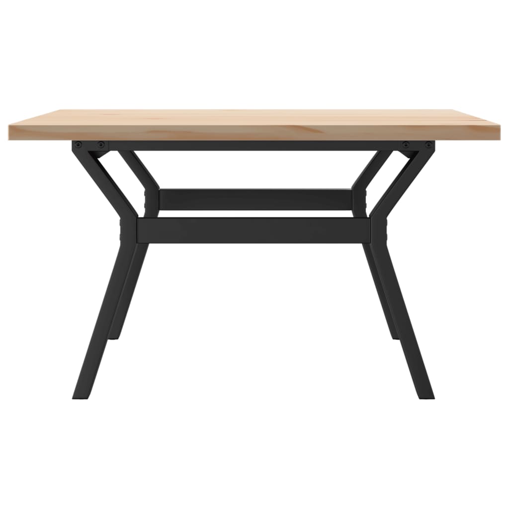 Solid Pine & Steel Coffee Table | Y-Frame 80x80x45.5 cm