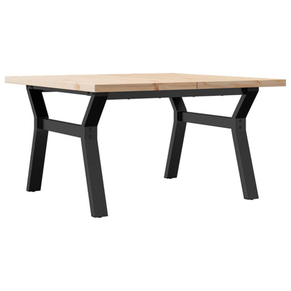 Solid Pine & Steel Coffee Table | Y-Frame 80x80x45.5 cm