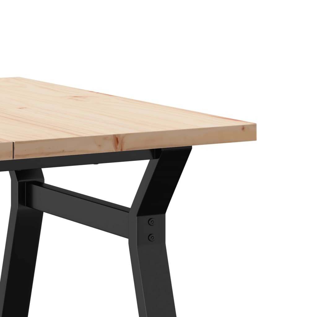 Solid Pine & Steel Coffee Table | Y-Frame 80x80x45.5 cm
