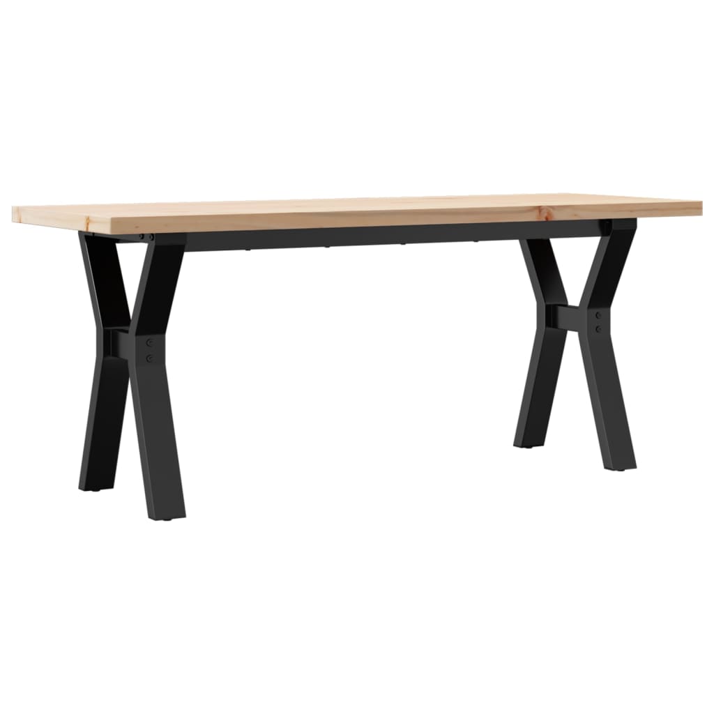Solid Wood Pine & Steel Coffee Table Y-Frame 110x40x45.5cm