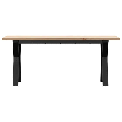 Solid Wood Pine & Steel Coffee Table Y-Frame 110x40x45.5cm