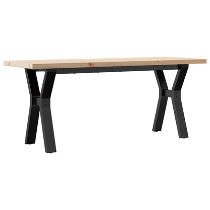 Solid Wood Pine & Steel Coffee Table Y-Frame 110x40x45.5cm