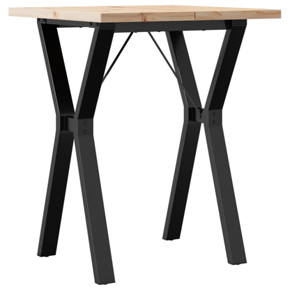 Solid Pine & Steel Dining Table Y-Frame 60x60x75.5 cm