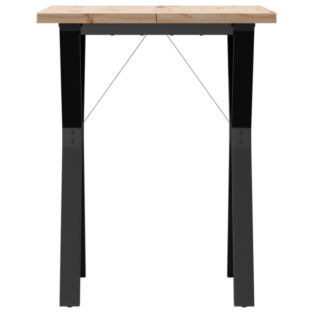 Solid Pine & Steel Dining Table Y-Frame 60x60x75.5 cm
