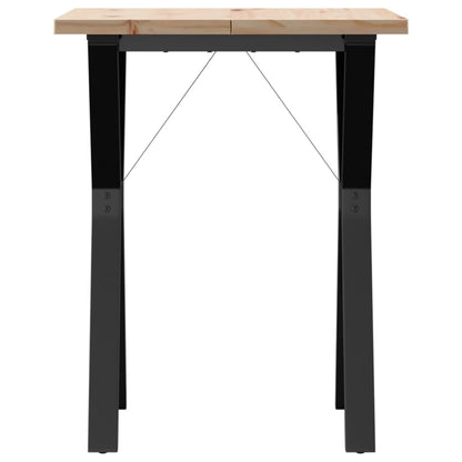Solid Pine & Steel Dining Table Y-Frame 60x60x75.5 cm