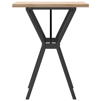 Solid Pine & Steel Dining Table Y-Frame 60x60x75.5 cm