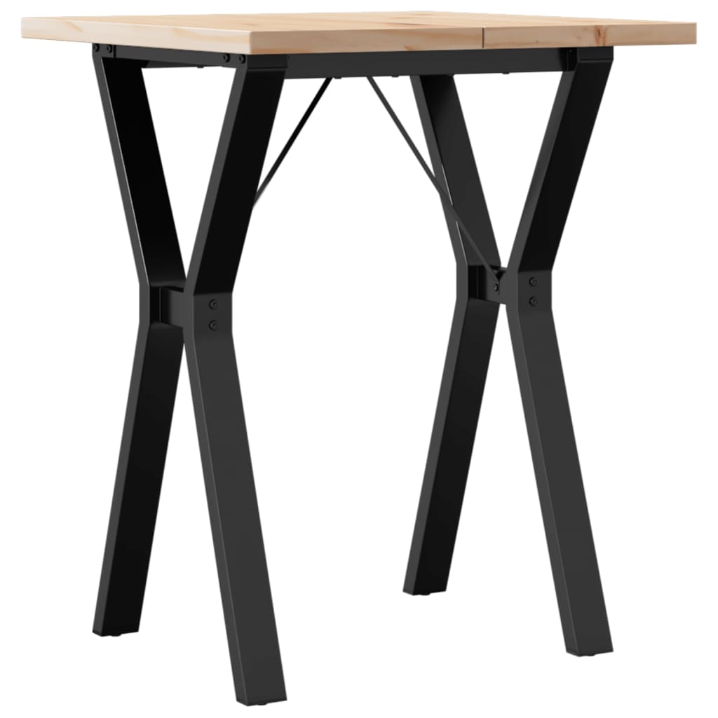 Solid Pine & Steel Dining Table Y-Frame 60x60x75.5 cm