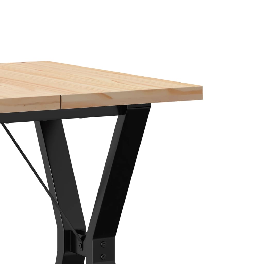 Solid Pine & Steel Dining Table Y-Frame 60x60x75.5 cm