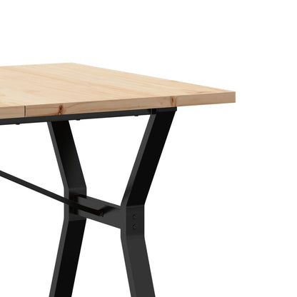 Solid Wood Pine & Steel Dining Table Y-Frame 140x80x75.5 cm