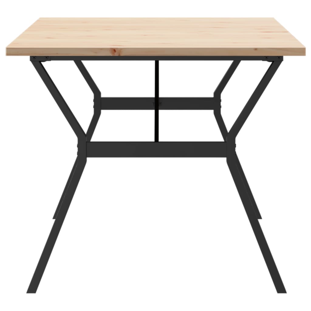 Solid Wood & Steel Dining Table Y-Frame 180x90x75.5 cm Pine