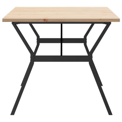 Solid Wood & Steel Dining Table Y-Frame 180x90x75.5 cm Pine