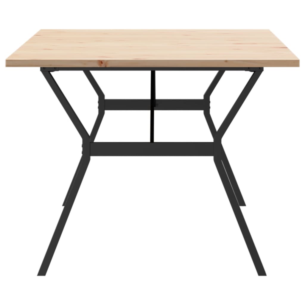 Solid Pine & Steel Dining Table Y-Frame 200x100x75.5 cm