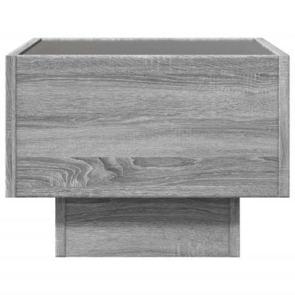 Side Table with LED Grey Sonoma 40x40x30 cm Engineered Wood