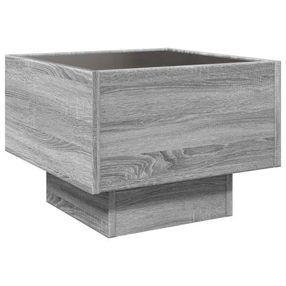 Side Table with LED Grey Sonoma 40x40x30 cm Engineered Wood
