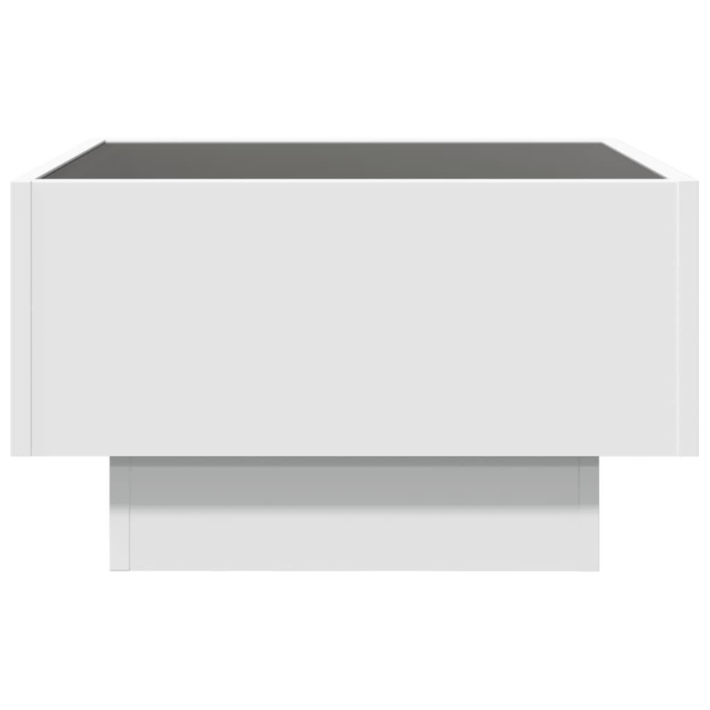 Coffee Table with LED White 50x50x30 cm Engineered Wood