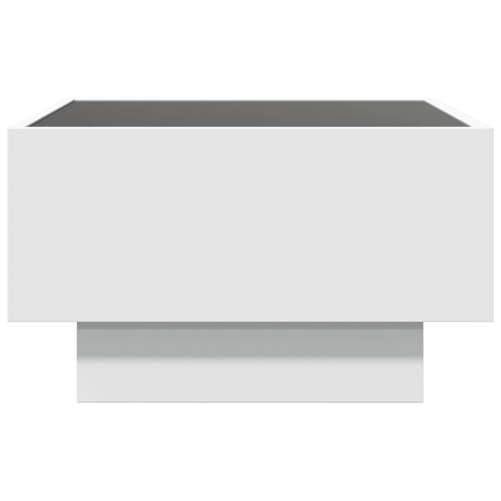 Coffee Table with LED White 50x50x30 cm Engineered Wood