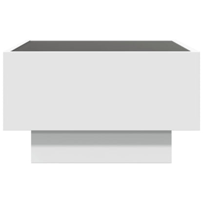 Coffee Table with LED White 50x50x30 cm Engineered Wood