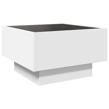 Coffee Table with LED White 50x50x30 cm Engineered Wood