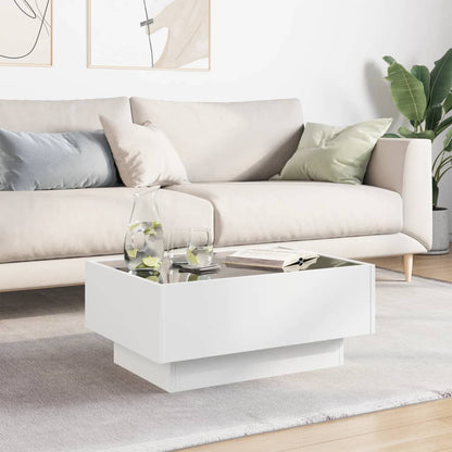Coffee Table with LED White 70x50x30 cm Engineered Wood