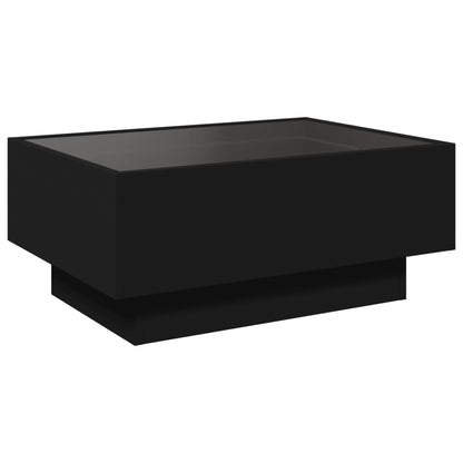 Coffee Table with LED Black 70x50x30 cm Engineered Wood