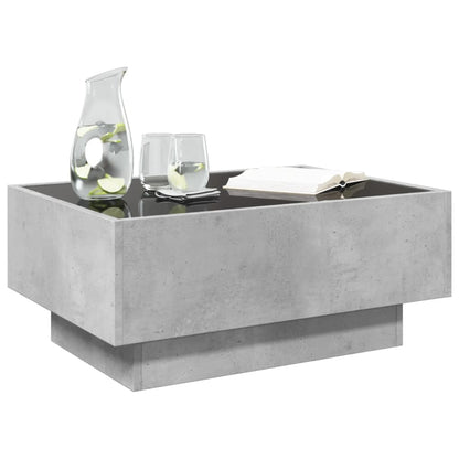 Coffee Table with LED Concrete Grey 70x50x30 cm Engineered Wood