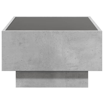 Coffee Table with LED Concrete Grey 70x50x30 cm Engineered Wood