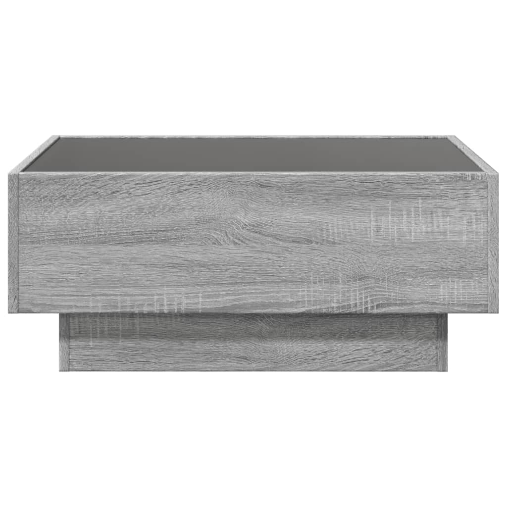 Coffee Table with LED Grey Sonoma 70x50x30 cm Engineered Wood