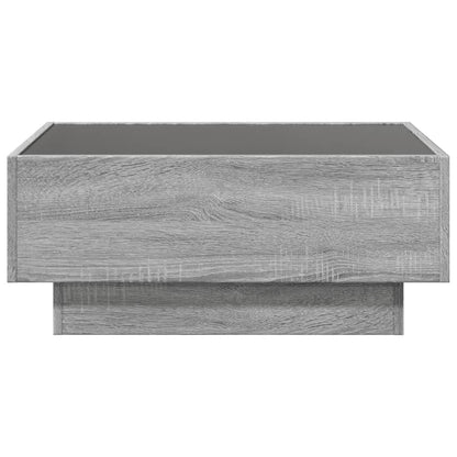 Coffee Table with LED Grey Sonoma 70x50x30 cm Engineered Wood