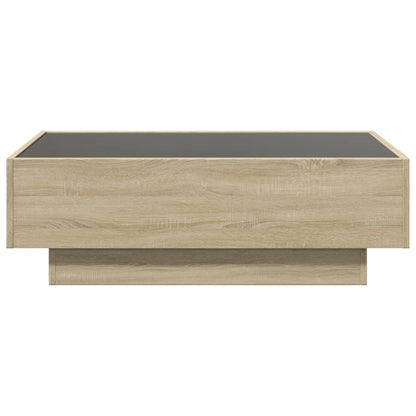 Coffee Table with LED Sonoma Oak 90x50x30 cm Engineered Wood
