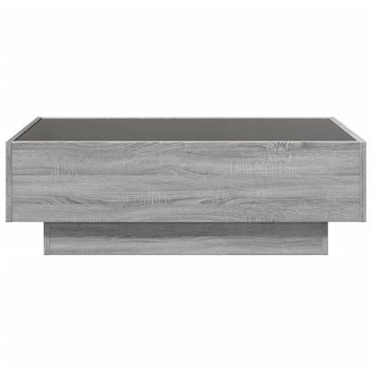 Coffee Table with LED Grey Sonoma 90x50x30 cm Engineered Wood