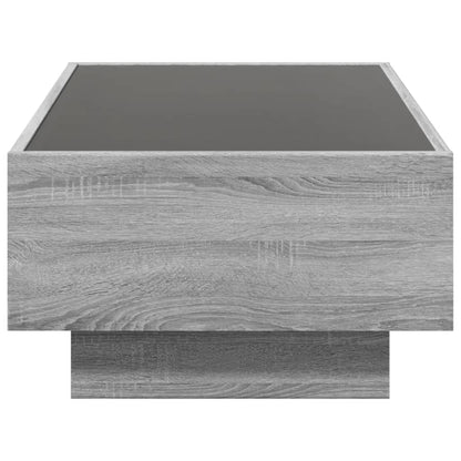 Coffee Table with LED Grey Sonoma 90x50x30 cm Engineered Wood