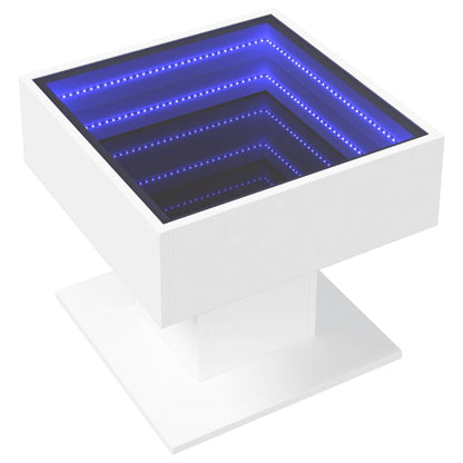 Coffee Table with LED White 50x50x45 cm Engineered Wood