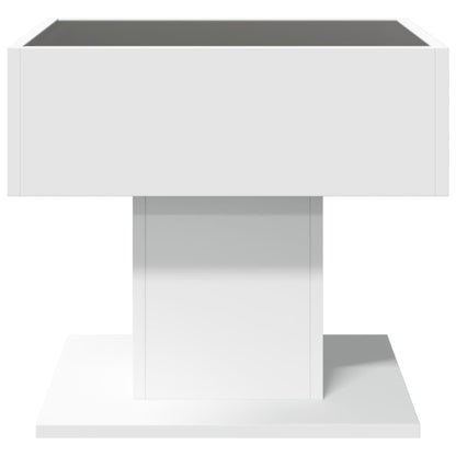 Coffee Table with LED White 50x50x45 cm Engineered Wood