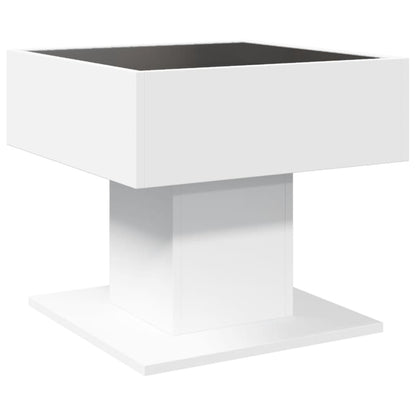 Coffee Table with LED White 50x50x45 cm Engineered Wood