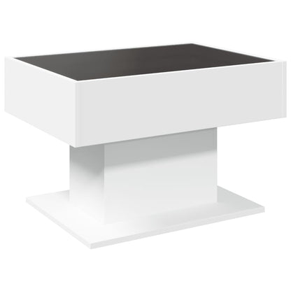 Coffee Table with LED White 70x50x45 cm Engineered Wood