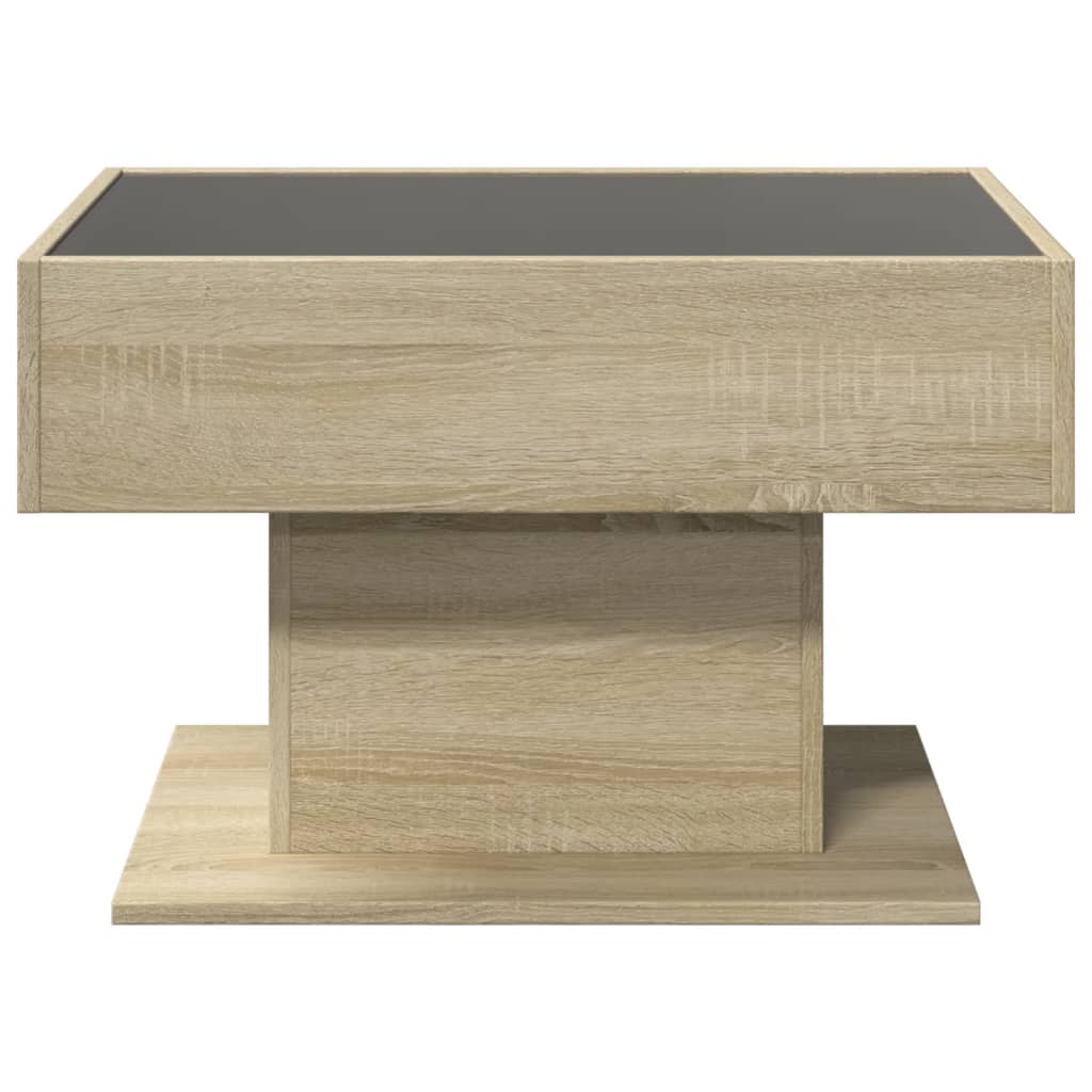 Coffee Table with LED Sonoma Oak 70x50x45 cm Engineered Wood