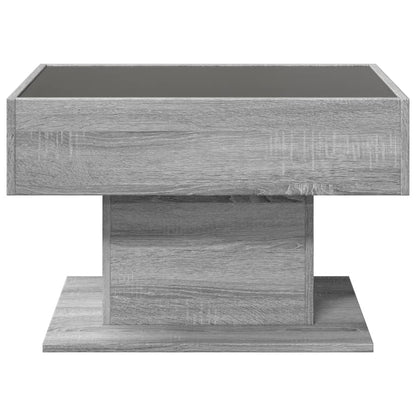 Coffee Table with LED Grey Sonoma 70x50x45 cm Engineered Wood