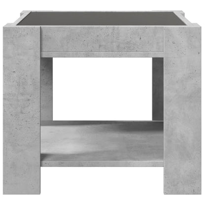 Coffee Table with LED Concrete Grey 53x53x45 cm Engineered Wood