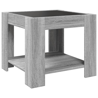 Coffee Table with LED Grey Sonoma 53x53x45 cm Engineered Wood