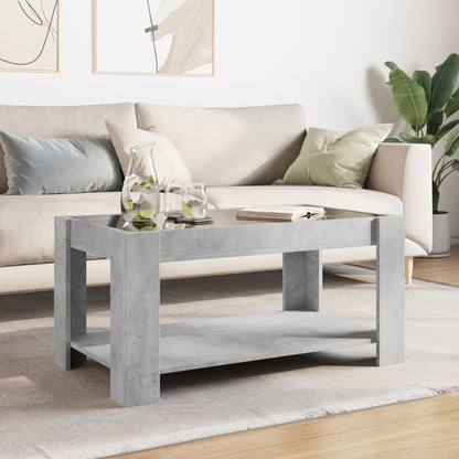 Coffee Table with LED Concrete Grey 93x53x45 cm Engineered Wood