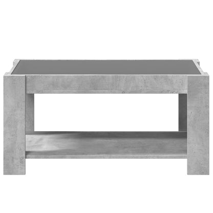 Coffee Table with LED Concrete Grey 93x53x45 cm Engineered Wood