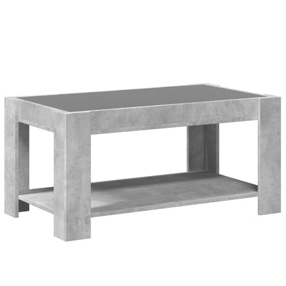 Coffee Table with LED Concrete Grey 93x53x45 cm Engineered Wood