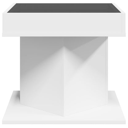 Coffee Table with LED White 50x50x45 cm Engineered Wood