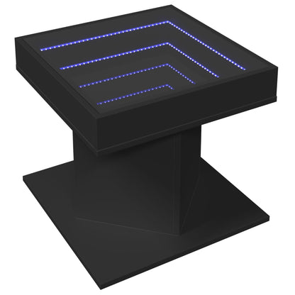 Coffee Table with LED Black 50x50x45 cm Engineered Wood
