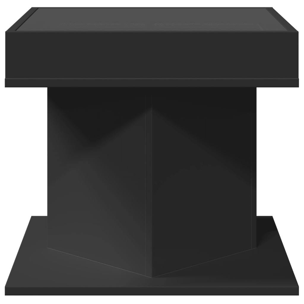 Coffee Table with LED Black 50x50x45 cm Engineered Wood