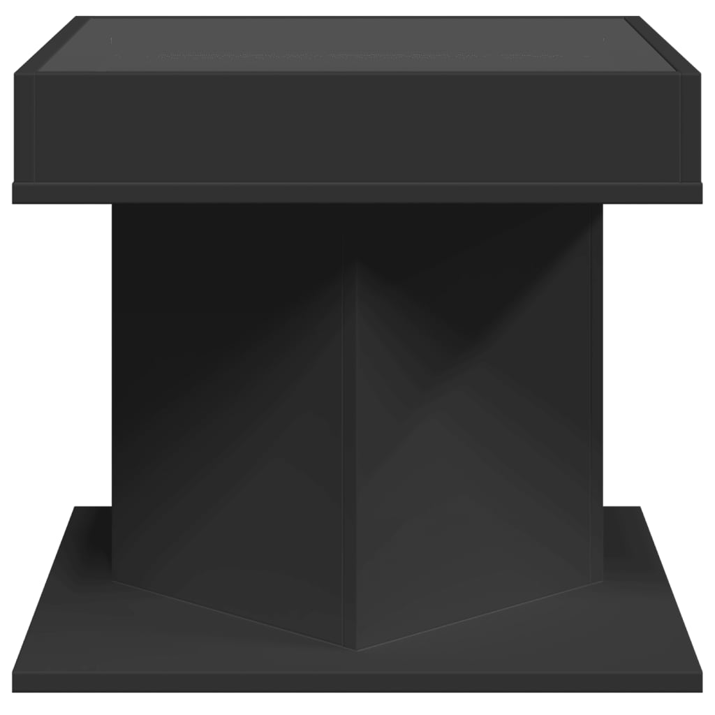 Coffee Table with LED Black 50x50x45 cm Engineered Wood