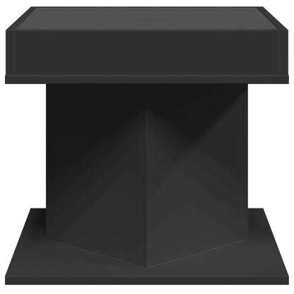 Coffee Table with LED Black 50x50x45 cm Engineered Wood