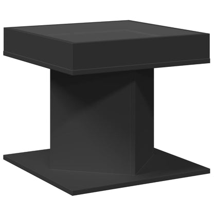 Coffee Table with LED Black 50x50x45 cm Engineered Wood