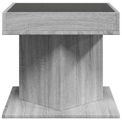 Coffee Table with LED Grey Sonoma 50x50x45 cm Engineered Wood