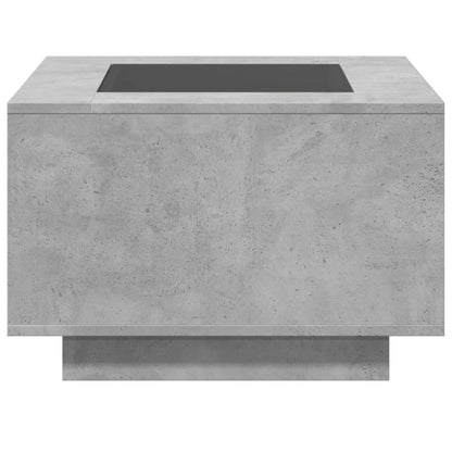 Coffee Table with LED Concrete Grey 60x60x40 cm Engineered Wood
